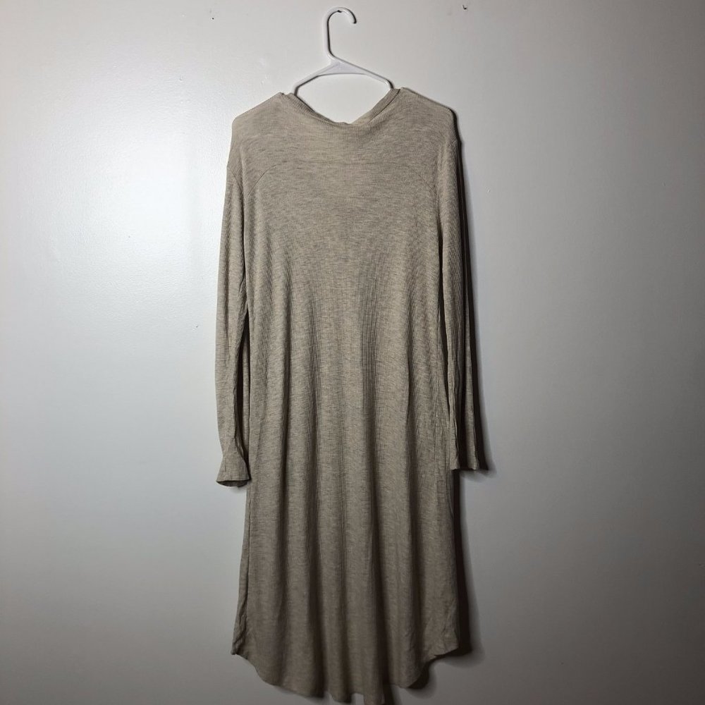 MTS Womens Gray Long Thermal Knit Cardigan Dress S - Picture 2 of 5